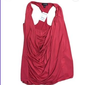 Bebe double layer drape neck tank